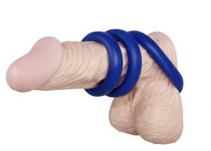 Set Anello Fallico Blue Elastico Silicone Sex toy Maschile Erezione Pene Uomo 