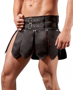 Minigonna stile Gladiatore per Uomo con cinture e fibbie Nero Gioco di Ruolo